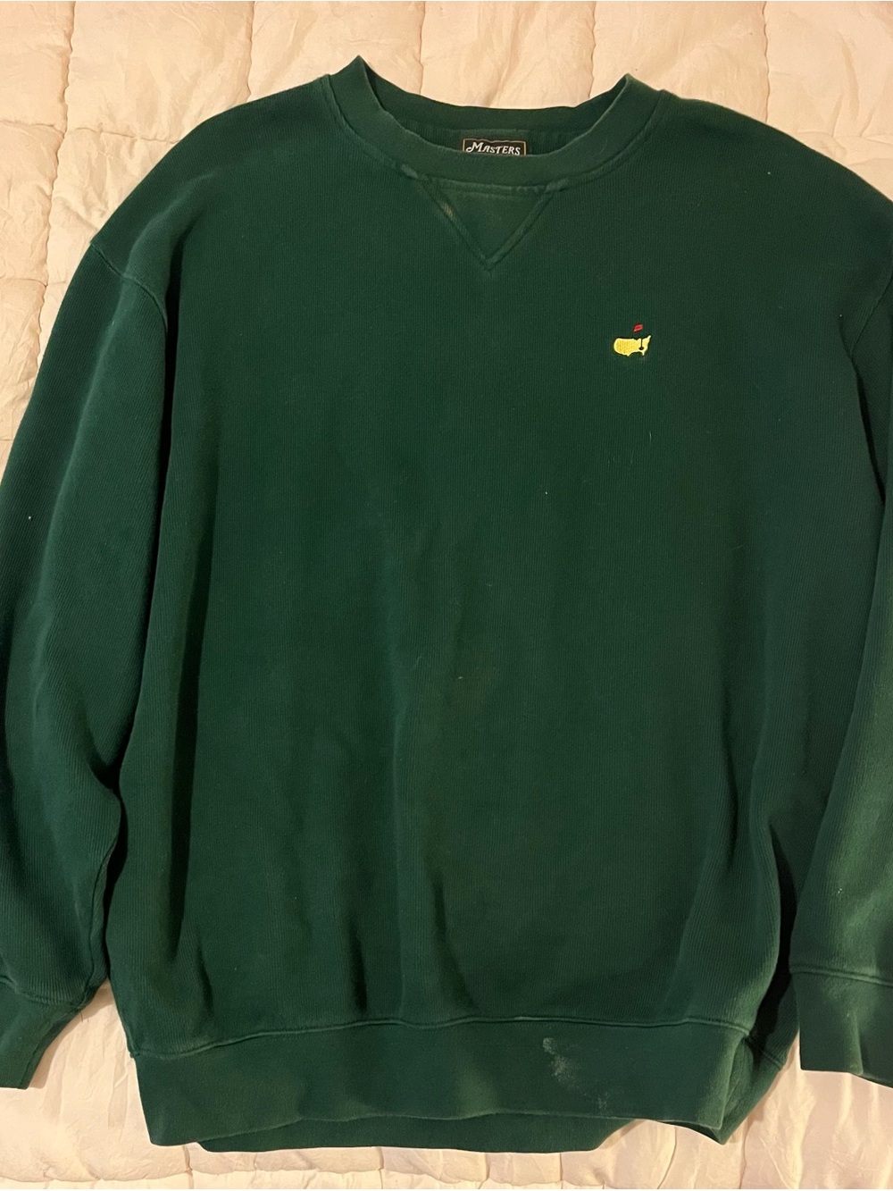 Masters Dark Green Crewneck Sweatshirt with Yellow Logo